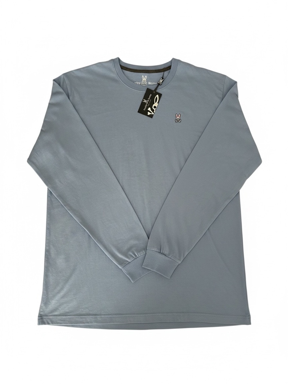 Psycho Bunny Men's Long-Sleeve Crewneck Tee in Light Blue